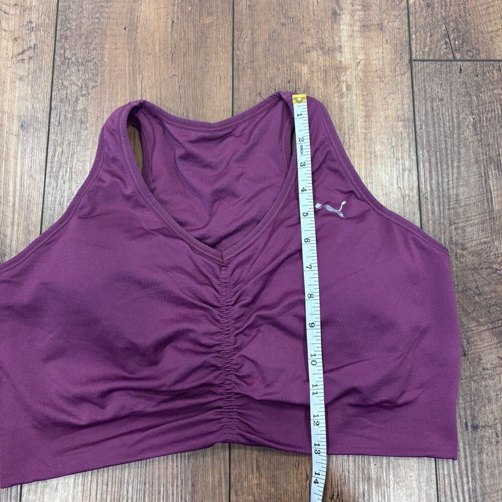 Puma Womens Size 1X Ruched Purple Sports Bra Padded Athletic Running Gym Workout - Picture 7 of 7